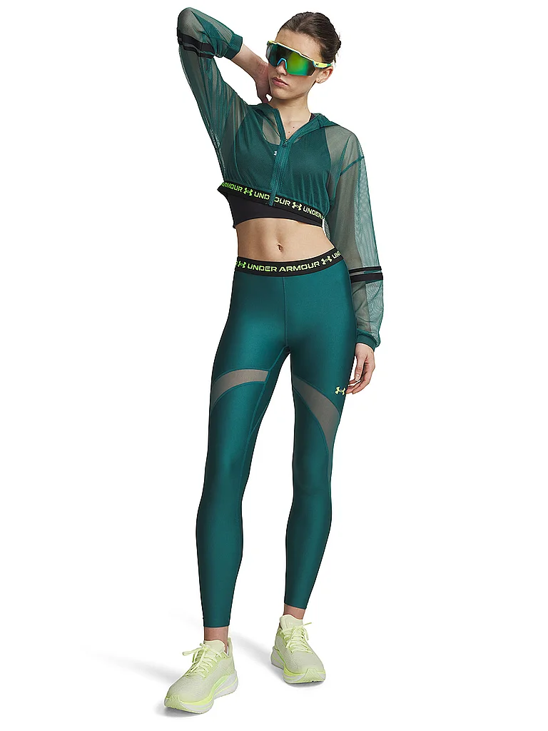 UNDER ARMOUR Damen Fitnesstight HeatGear® Mesh petrol | M — Bild 3